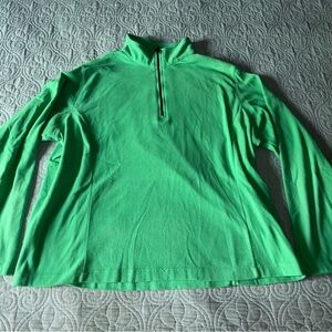 Lands' End Vibrant Green Fleece Pullover